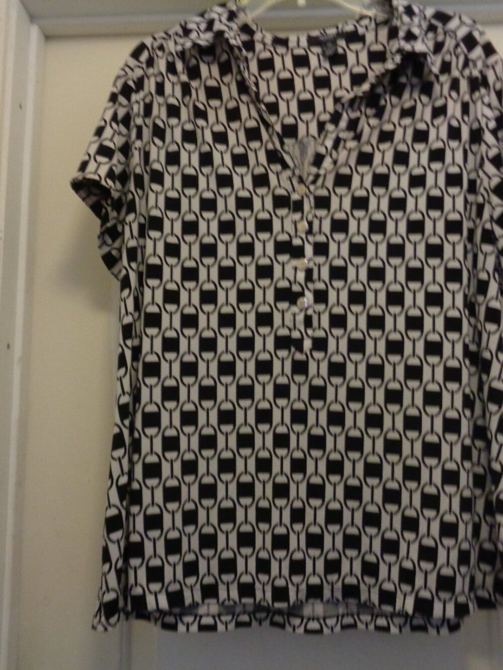 CHAIN LINKS MODERNIST ALFANI WOMAN JERSEY SHIRT BLOUSE 2X